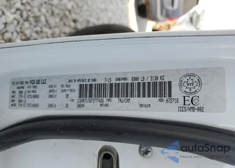 2015 Ram 1500 Sport from USA, damaged, VIN 1C6RR7UT6FS777426